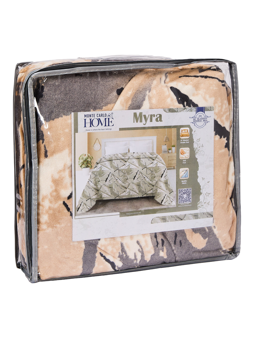 Printed Double Bed 150 GSM AC Blanket (Myra), Weight 1.2 kg
