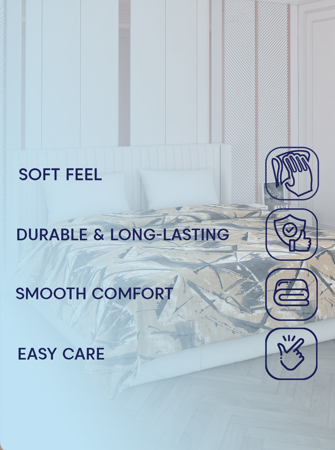 Printed Double Bed 150 GSM AC Blanket (Myra), Weight 1.2 kg