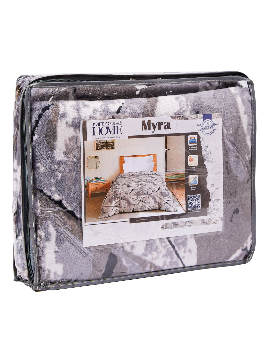 Printed Single Bed 150 GSM AC Blanket (Myra), Weight 800 gm