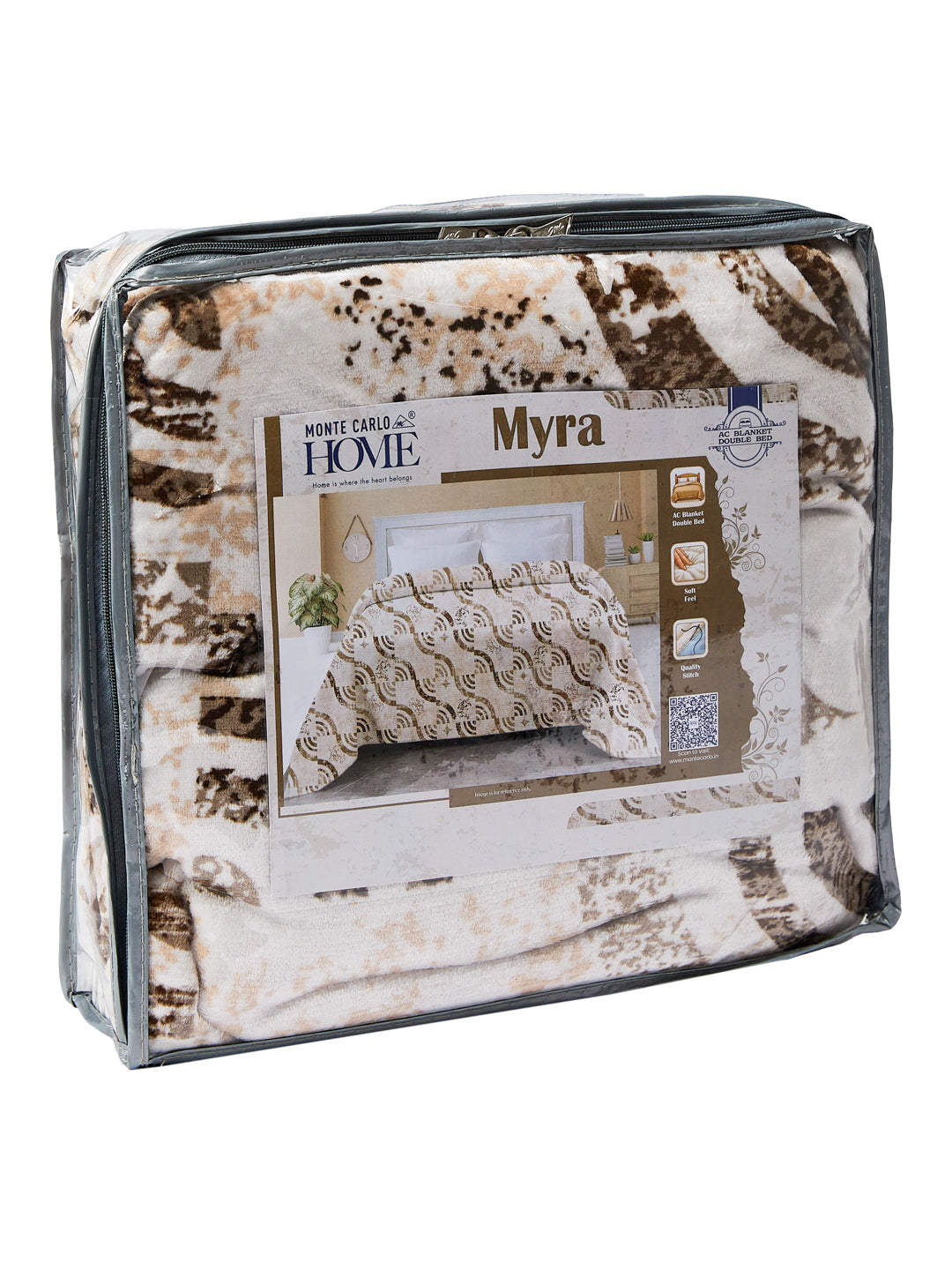 Printed Double Bed 150 GSM AC Blanket (Myra), Weight 1.2 kg