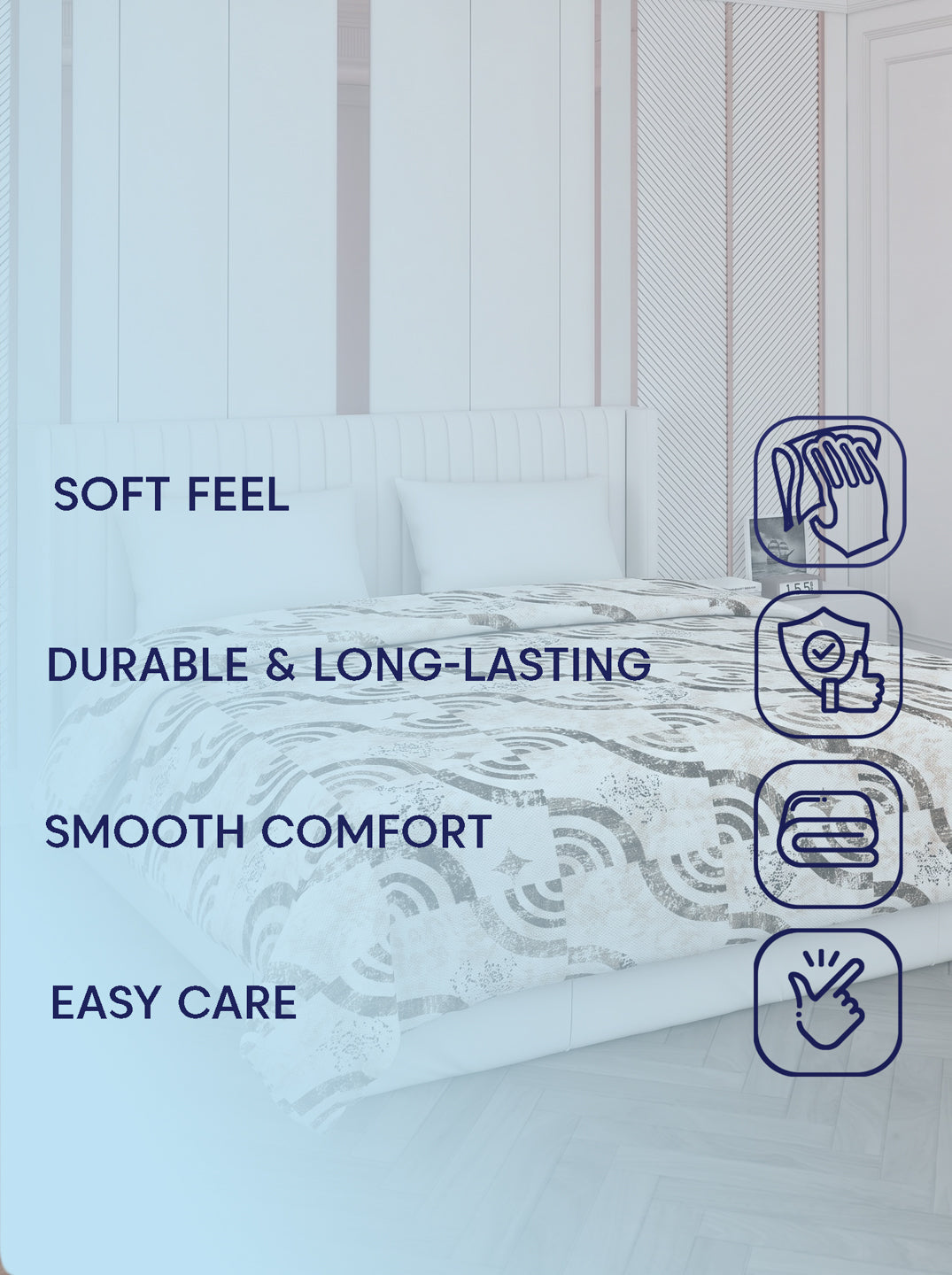 Printed Double Bed 150 GSM AC Blanket (Myra), Weight 1.2 kg