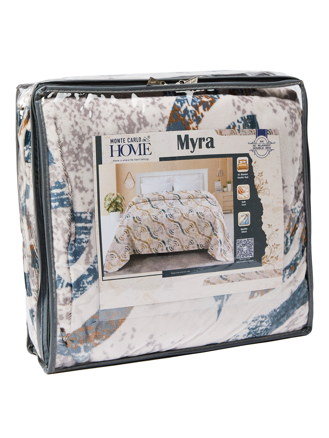 Printed Double Bed 150 GSM AC Blanket (Myra), Weight 1.2 kg