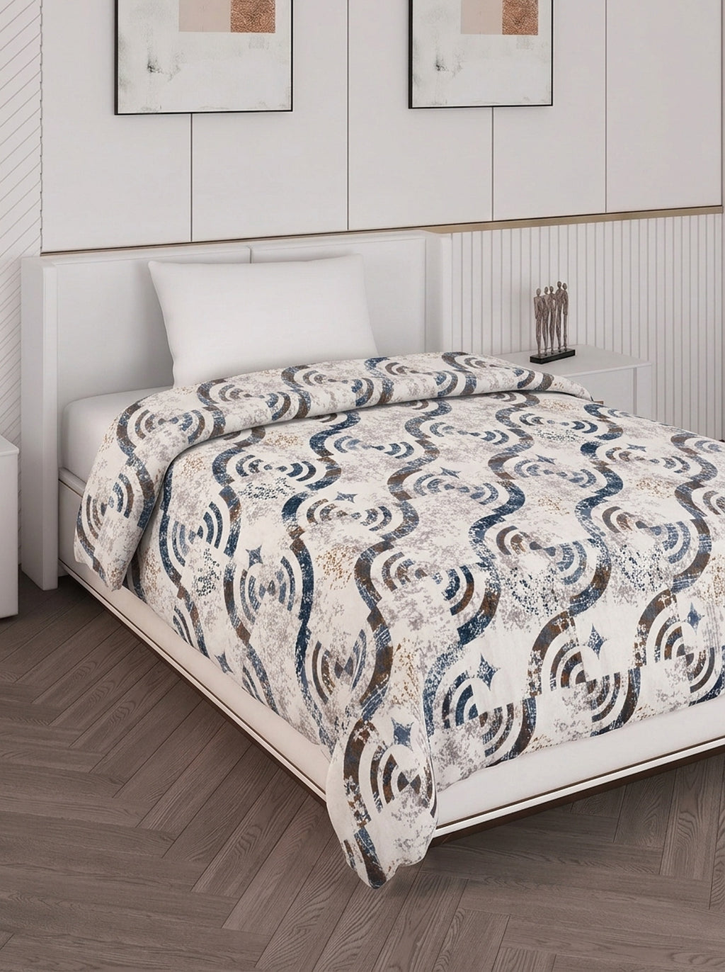 Printed Single Bed 150 GSM AC Blanket (Myra), Weight 800 gm