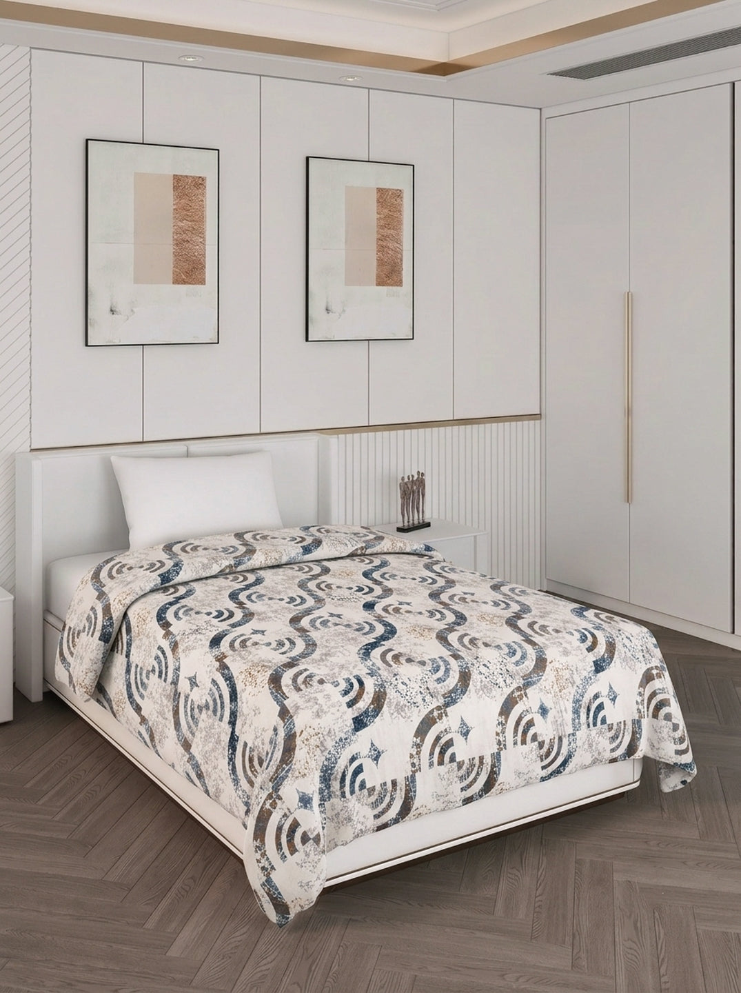Printed Single Bed 150 GSM AC Blanket (Myra), Weight 800 gm