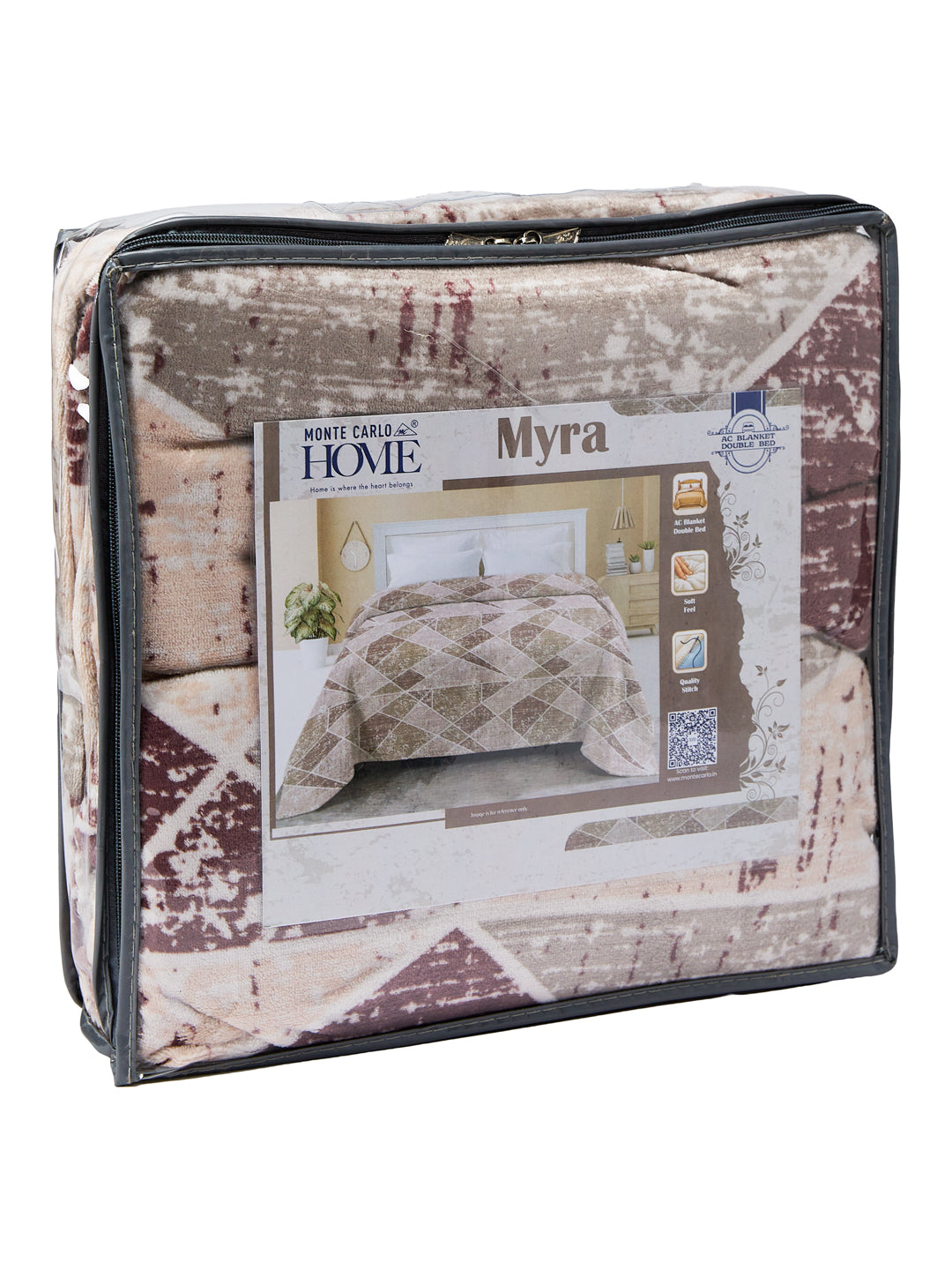 Printed Double Bed 150 GSM AC Blanket (Myra), Weight 1.2 kg