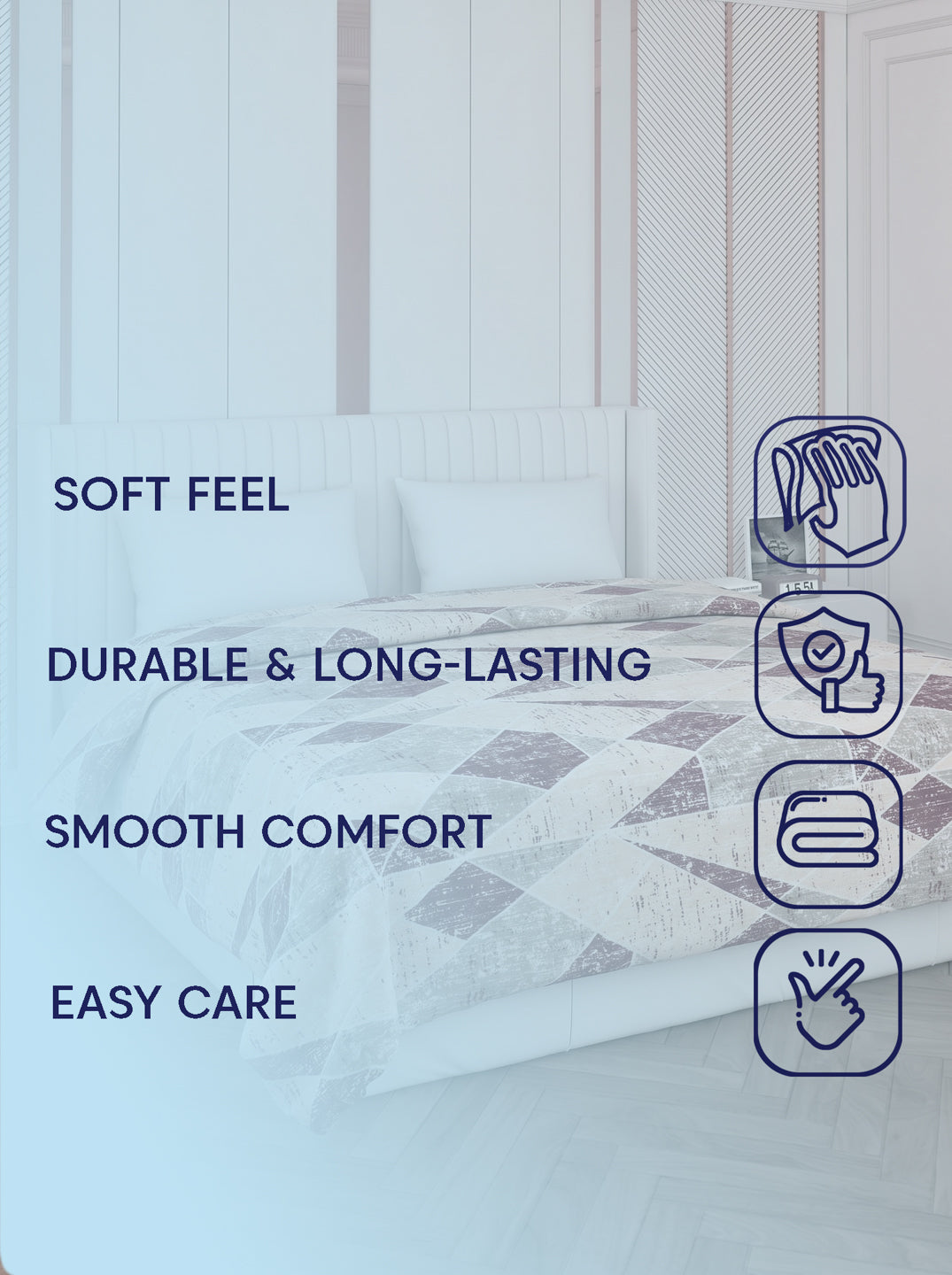 Printed Double Bed 150 GSM AC Blanket (Myra), Weight 1.2 kg