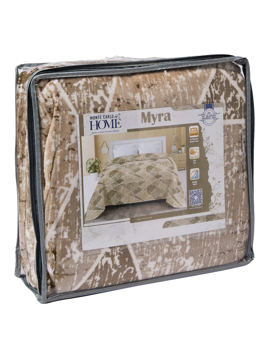 Printed Double Bed 150 GSM AC Blanket (Myra), Weight 1.2 kg