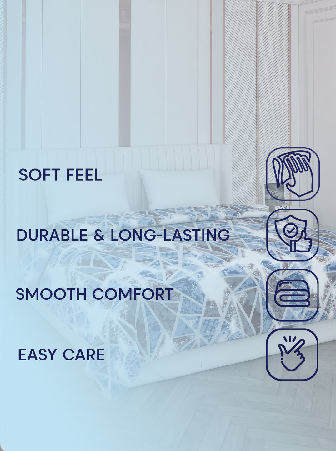 Printed Double Bed 150 GSM AC Blanket (Myra), Weight 1.2 kg