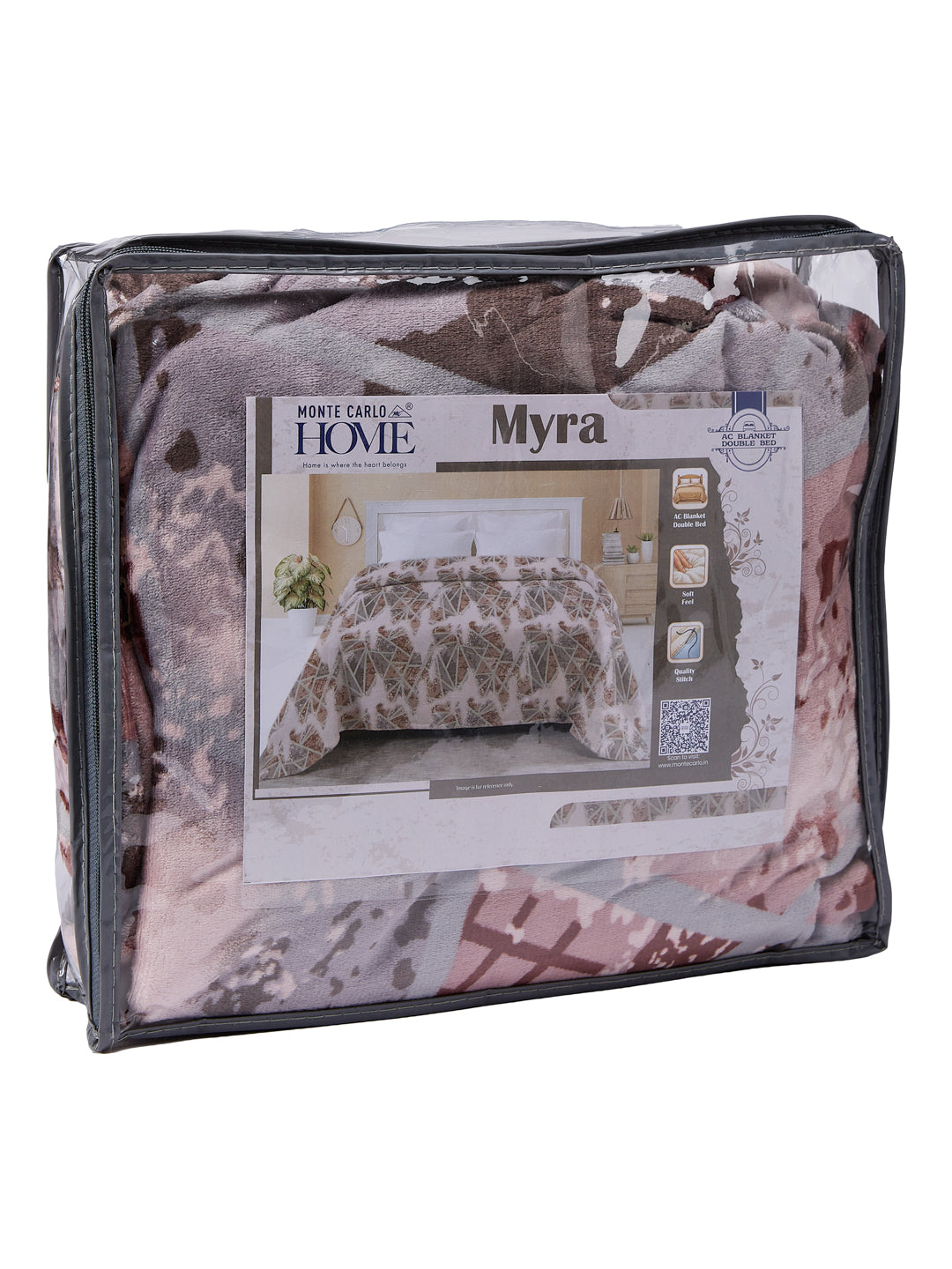 Printed Double Bed 150 GSM AC Blanket (Myra), Weight 1.2 kg