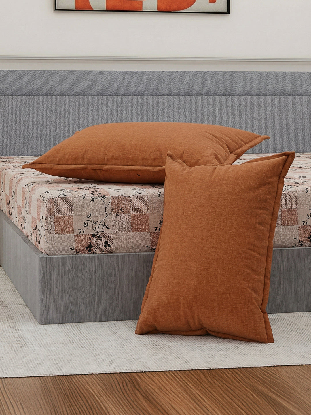 110 GSM Polyester Double Bed Bedsheet with 2 Pillow Covers Aromatica Collection