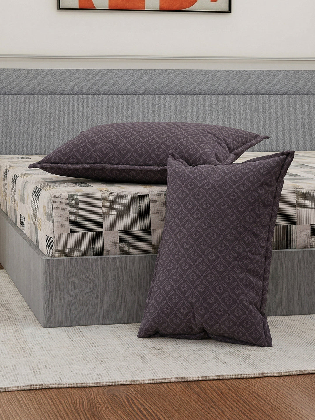 110 GSM Polyester Double Bed Bedsheet with 2 Pillow Covers Aromatica Collection