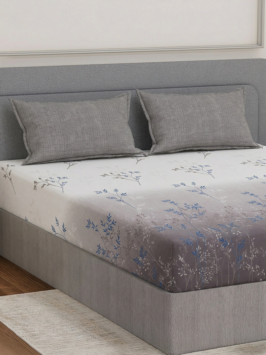 110 GSM Polyester Double Bed Bedsheet with 2 Pillow Covers Aromatica Collection
