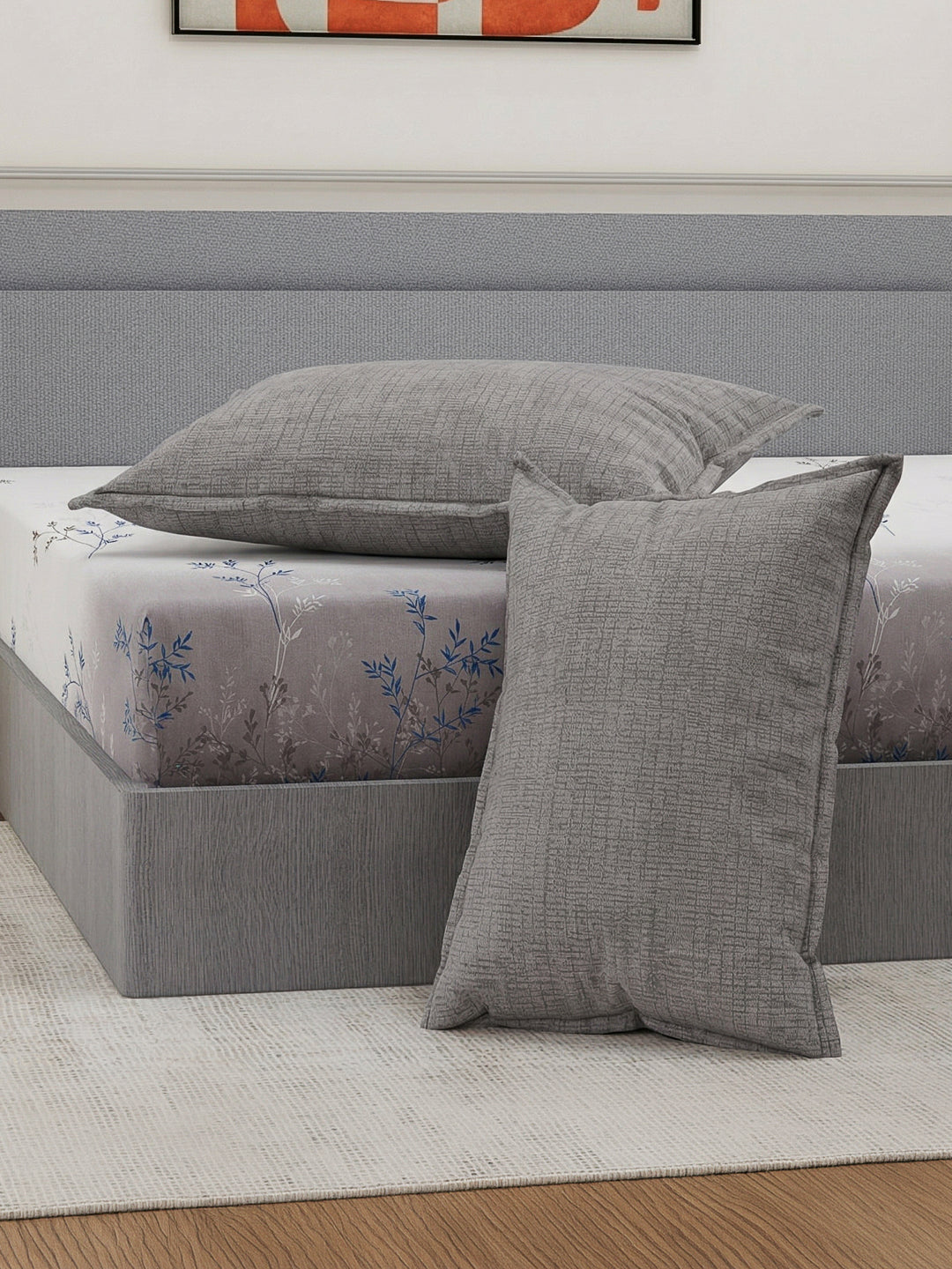 110 GSM Polyester Double Bed Bedsheet with 2 Pillow Covers Aromatica Collection