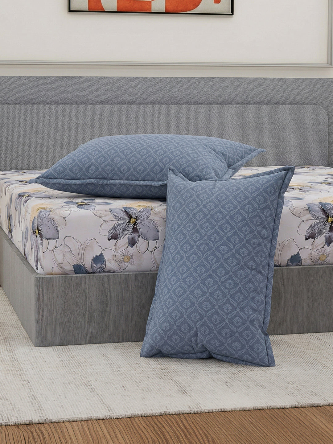 110 GSM Polyester Double Bed Bedsheet with 2 Pillow Covers Aromatica Collection