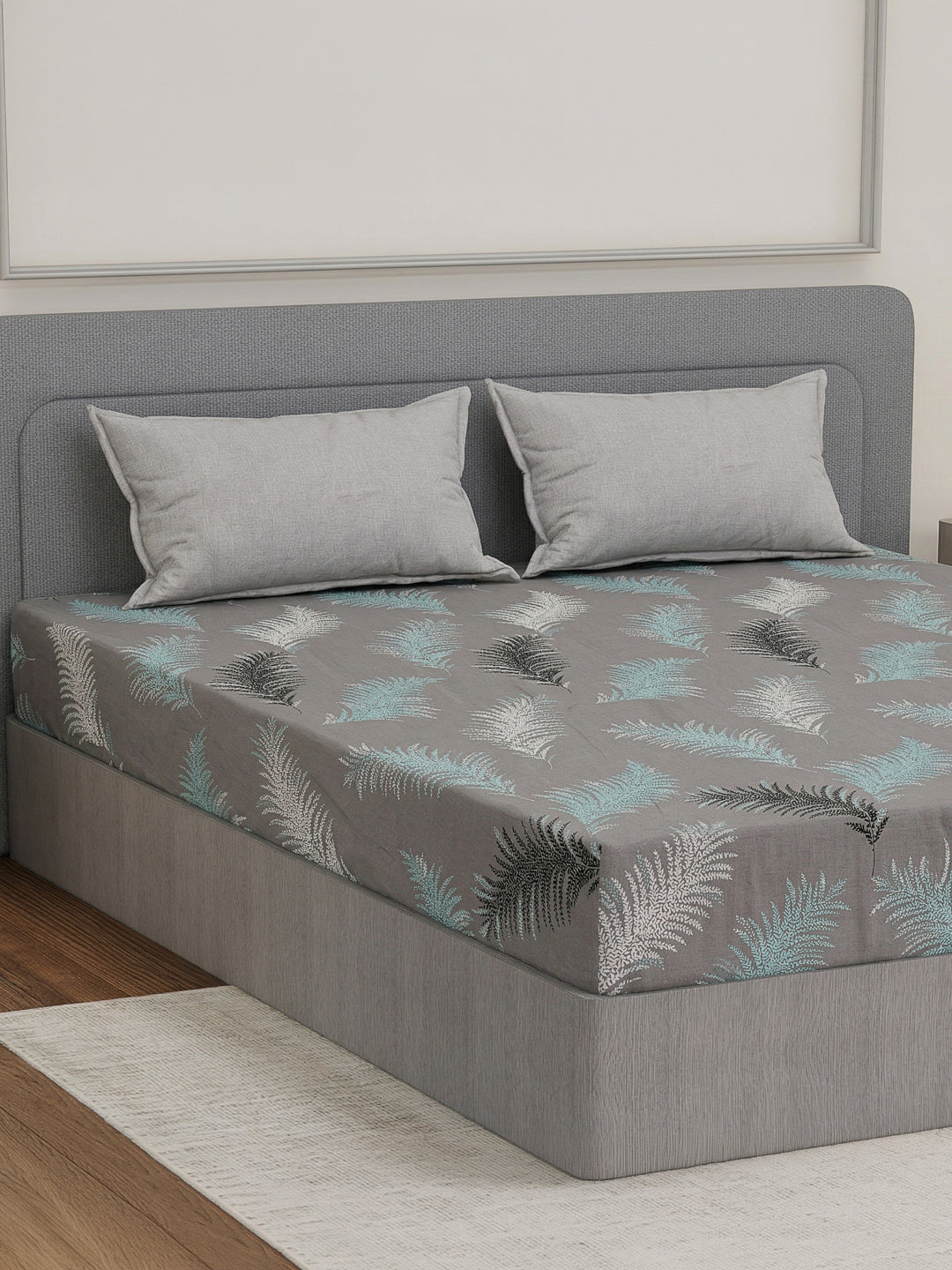 110 GSM Polyester Double Bed Bedsheet with 2 Pillow Covers Aromatica Collection