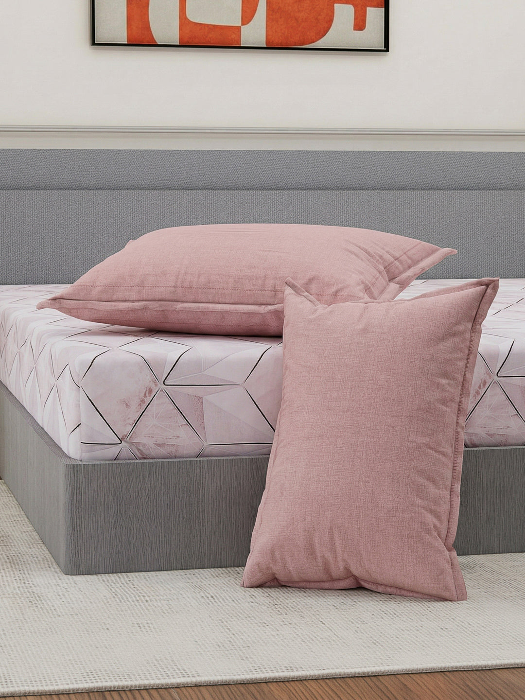110 GSM Polyester Double Bed Bedsheet with 2 Pillow Covers Aromatica Collection
