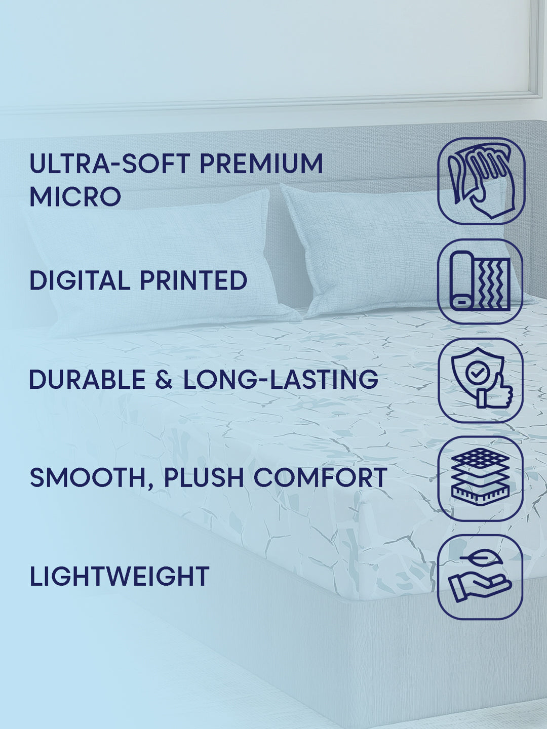 110 GSM Polyester Double Bed Bedsheet with 2 Pillow Covers Aromatica Collection
