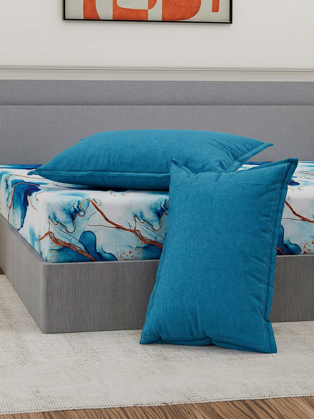 110 GSM Polyester Double Bed Bedsheet with 2 Pillow Covers Aromatica Collection