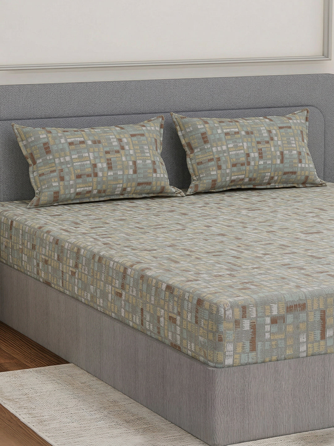 Premium 180 TC Bamboo Cotton King Size Bedsheet with 2 Pillow Covers Eco Bamboo Collection
