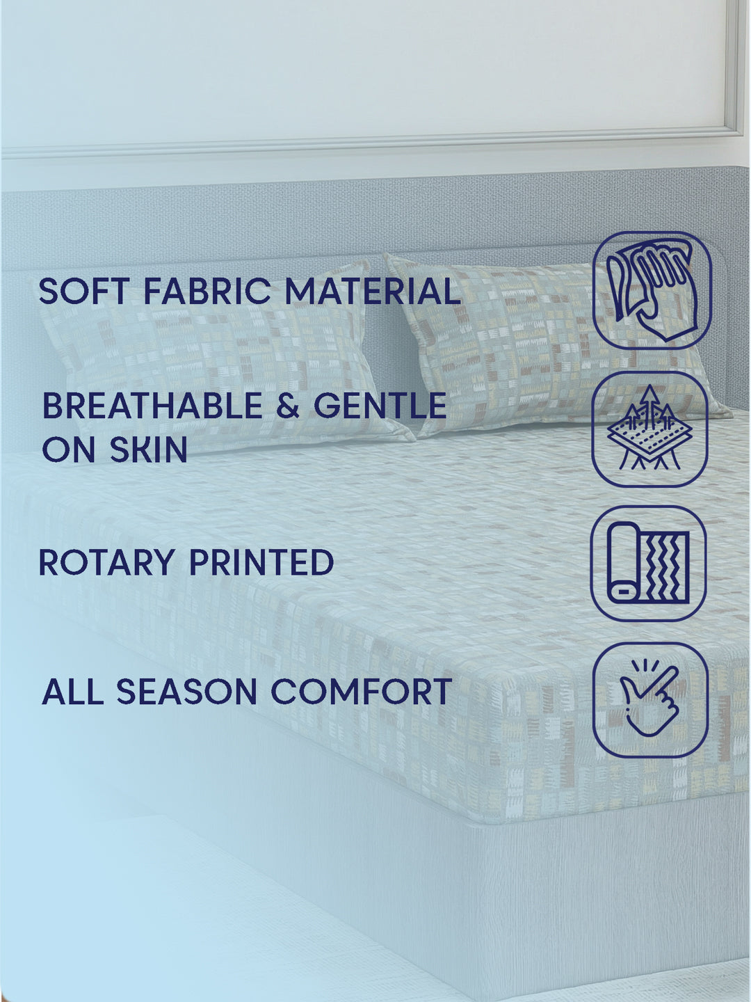 Premium 180 TC Bamboo Cotton King Size Bedsheet with 2 Pillow Covers Eco Bamboo Collection