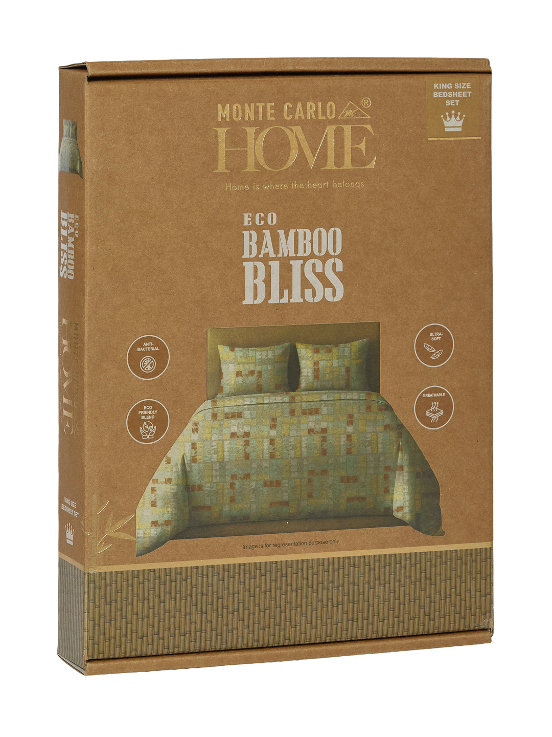 Premium 180 TC Bamboo Cotton King Size Bedsheet with 2 Pillow Covers Eco Bamboo Collection