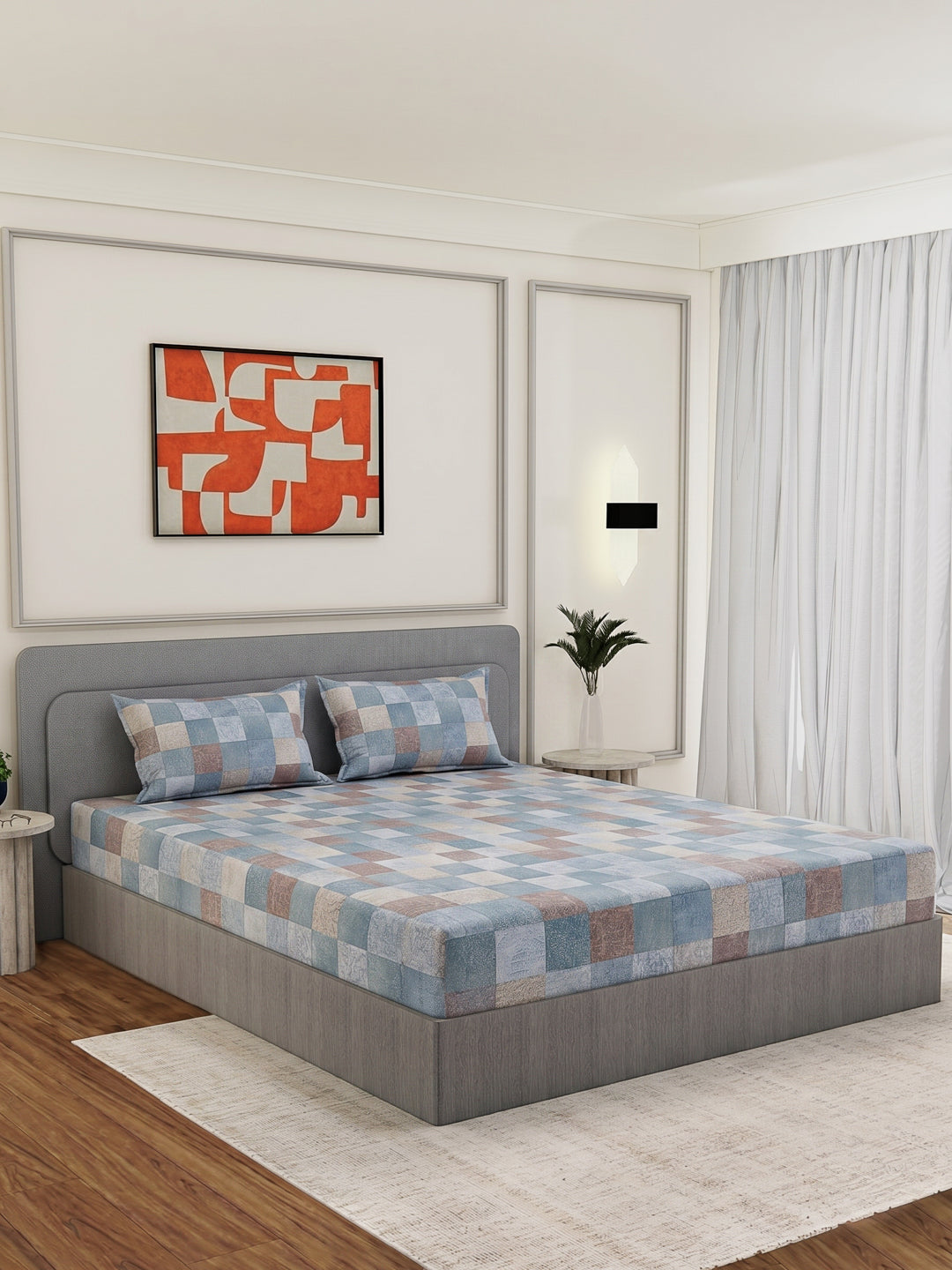 Premium 180 TC Bamboo Cotton King Size Bedsheet with 2 Pillow Covers Eco Bamboo Collection