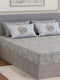 Luxury 300 TC Pure Cotton King Size Bedsheet with 4 Pillow Covers Brush & Bloom Collection