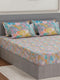Luxury 300 TC Pure Cotton King Size Bedsheet with 4 Pillow Covers Brush & Bloom Collection