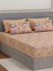 Luxury 300 TC Pure Cotton King Size Bedsheet with 4 Pillow Covers Brush & Bloom Collection