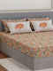 Luxury 300 TC Pure Cotton King Size Bedsheet with 4 Pillow Covers Brush & Bloom Collection