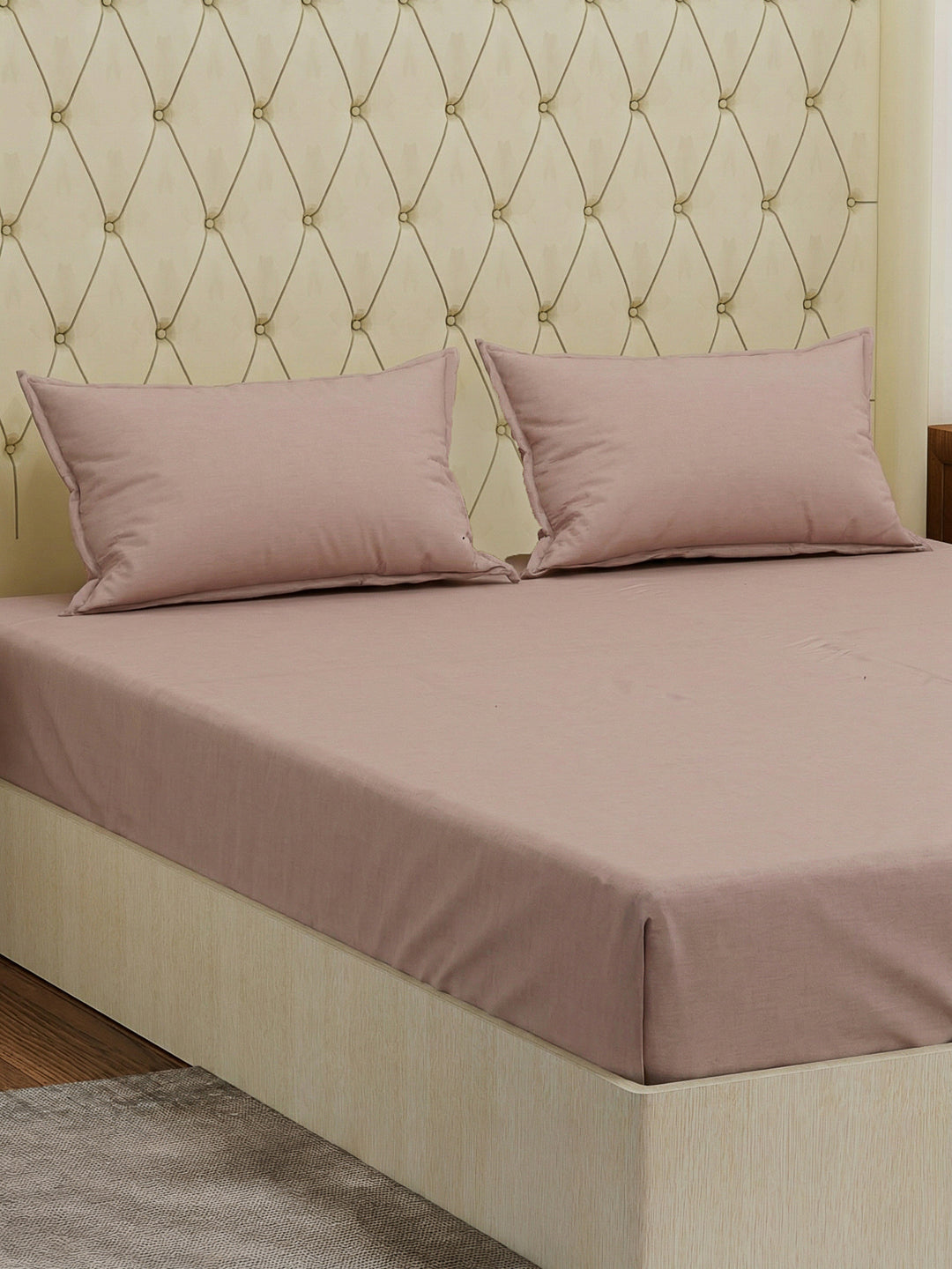 Premium 210 TC Pure Cotton King Size Bedsheet with 2 Pillow Covers Classique Casa Solids Collection