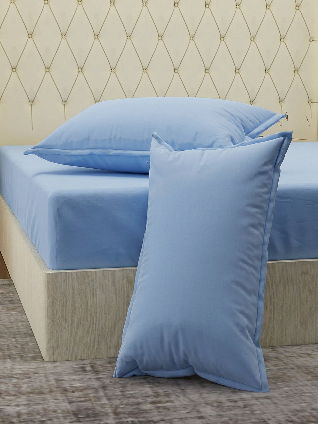 Premium 210 TC Pure Cotton King Size Bedsheet with 2 Pillow Covers Classique Casa Solids Collection