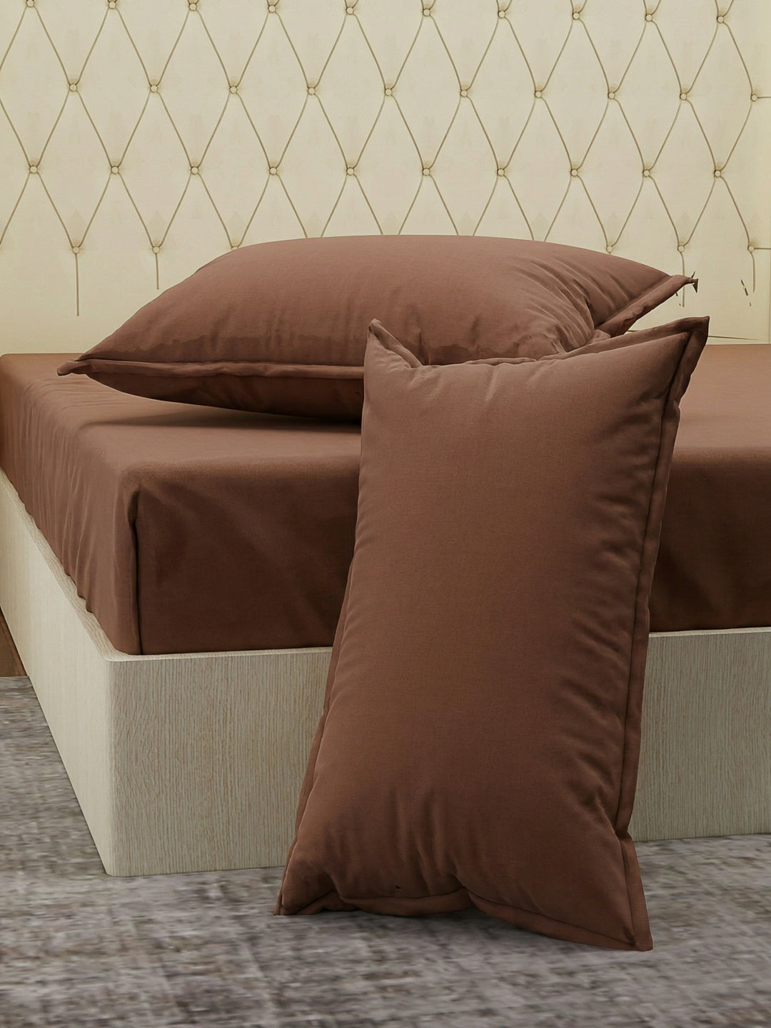 Premium 210 TC Pure Cotton King Size Bedsheet with 2 Pillow Covers Classique Casa Solids Collection