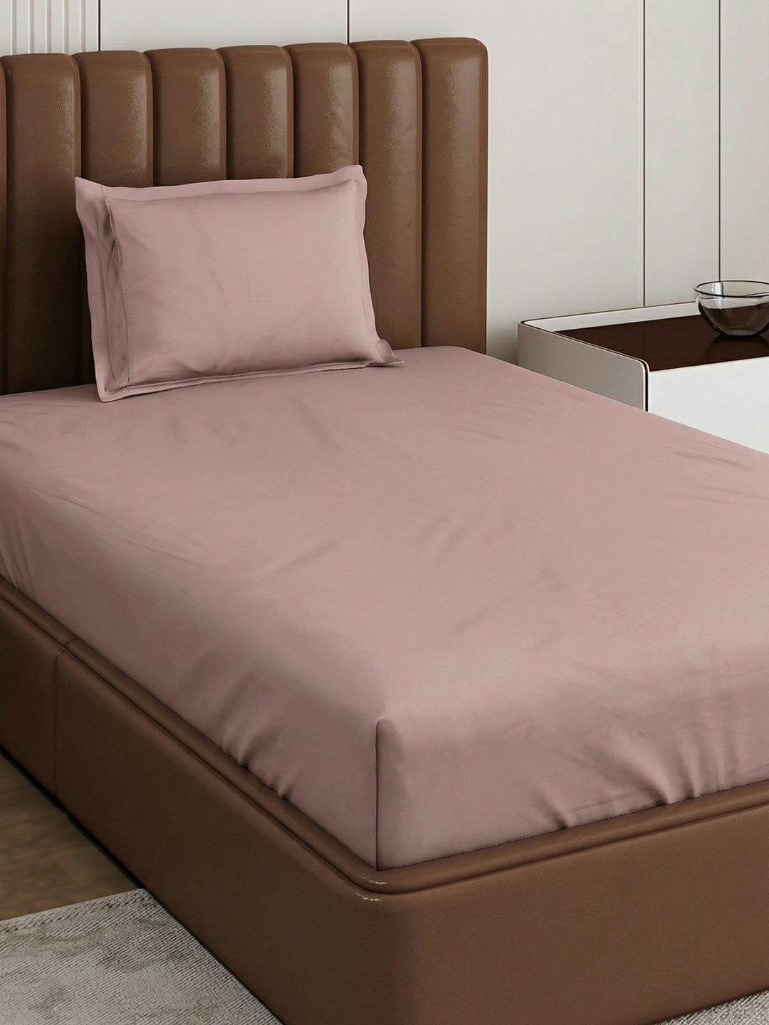 Premium 210 TC Pure Cotton Single Bed Bedsheet with 1 Pillow Cover Classique Casa Solids Collection
