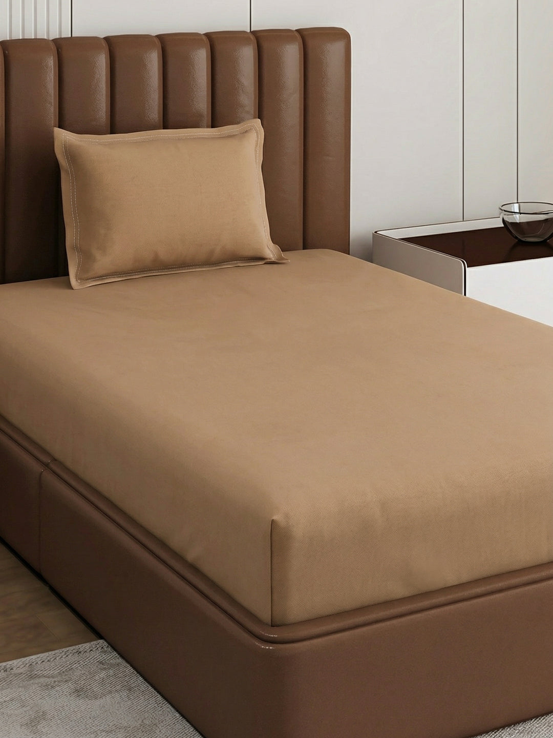Premium 210 TC Pure Cotton Single Bed Bedsheet with 1 Pillow Cover Classique Casa Solids Collection
