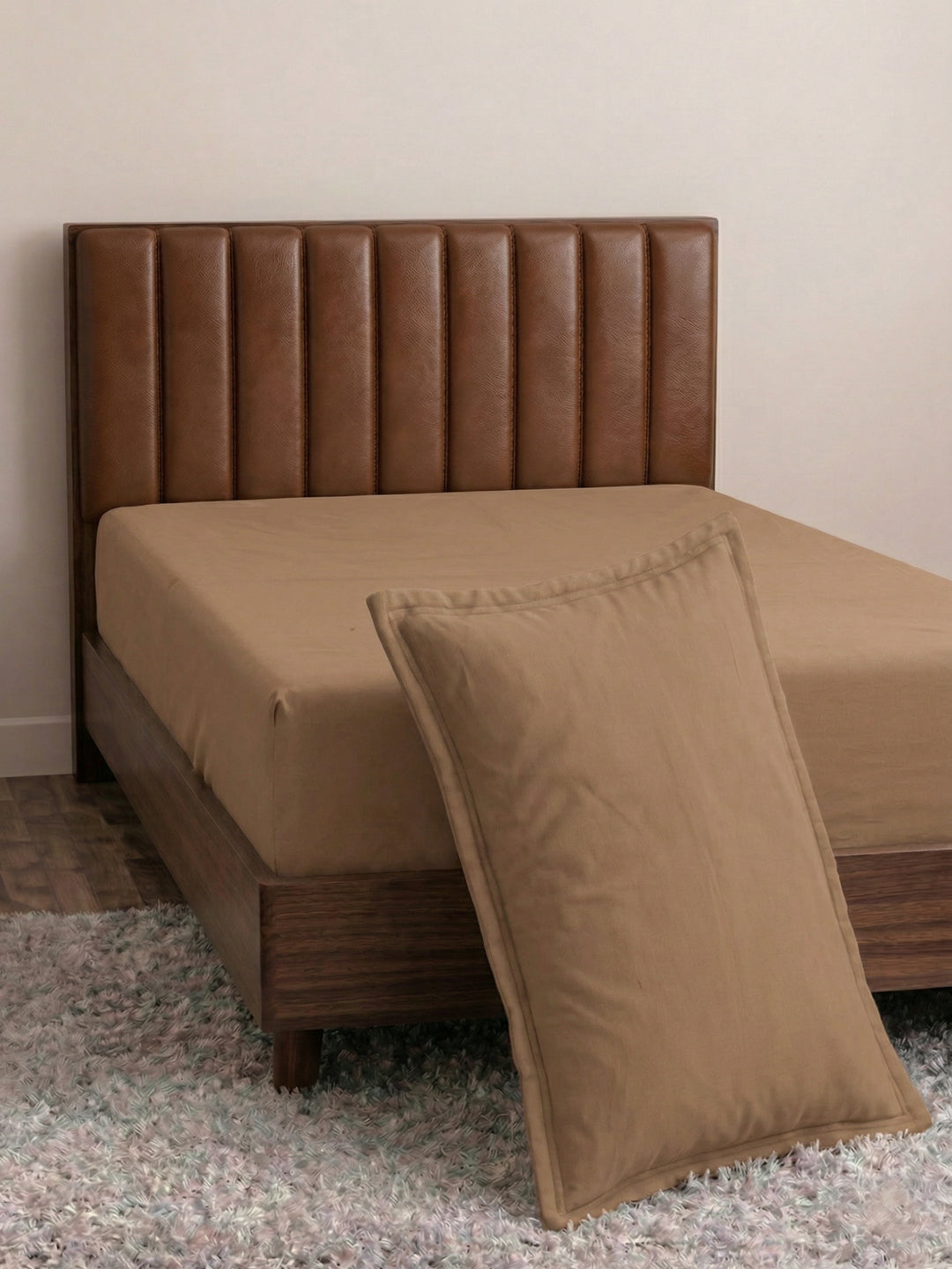 Premium 210 TC Pure Cotton Single Bed Bedsheet with 1 Pillow Cover Classique Casa Solids Collection