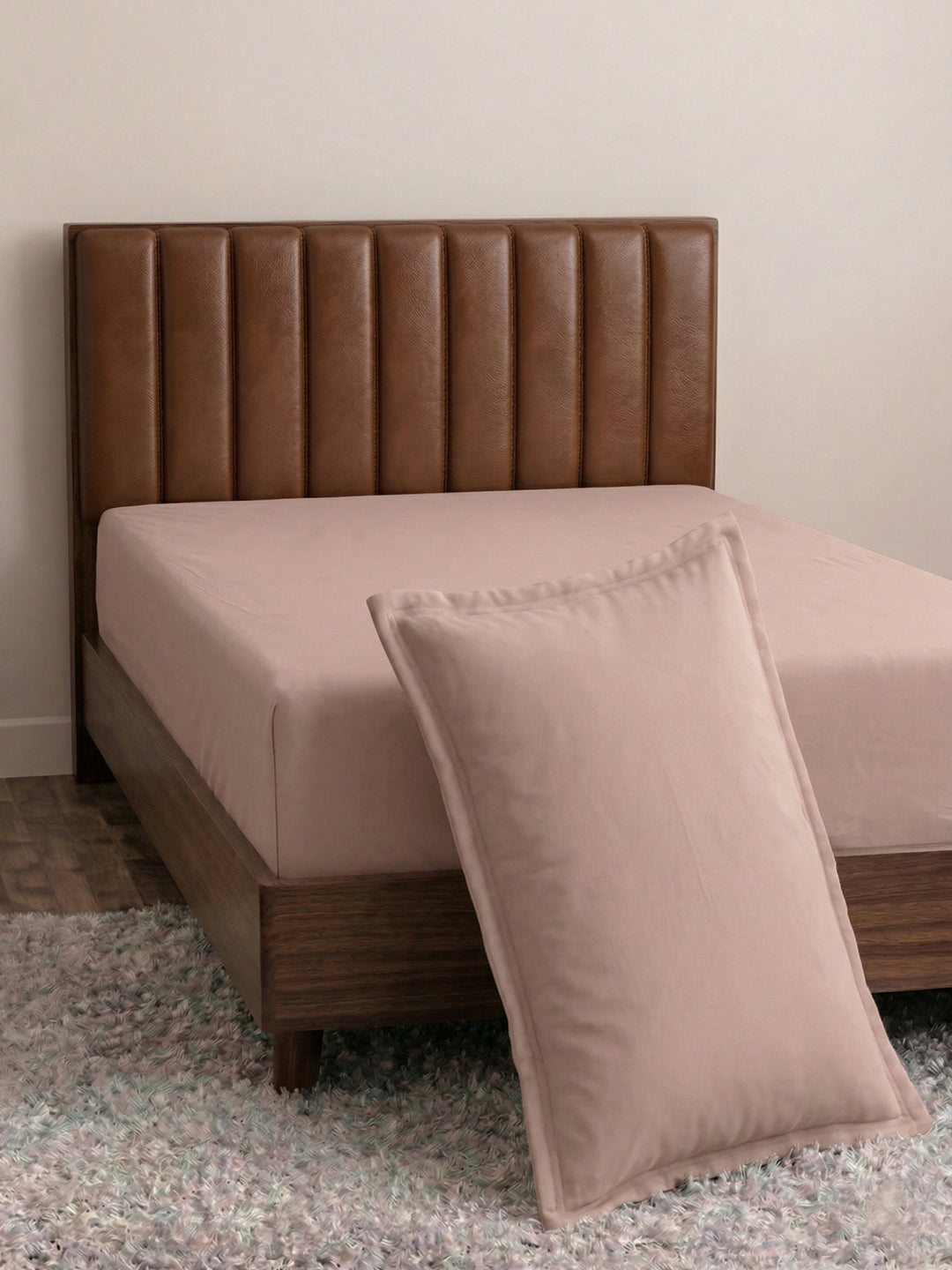 Premium 210 TC Pure Cotton Single Bed Bedsheet with 1 Pillow Cover Classique Casa Solids Collection