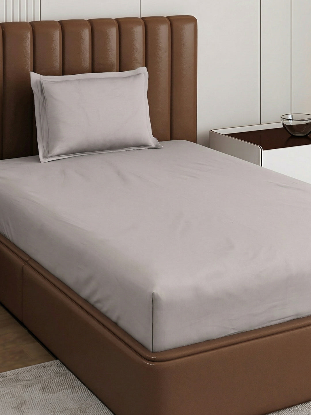 Premium 210 TC Pure Cotton Single Bed Bedsheet with 1 Pillow Cover Classique Casa Solids Collection