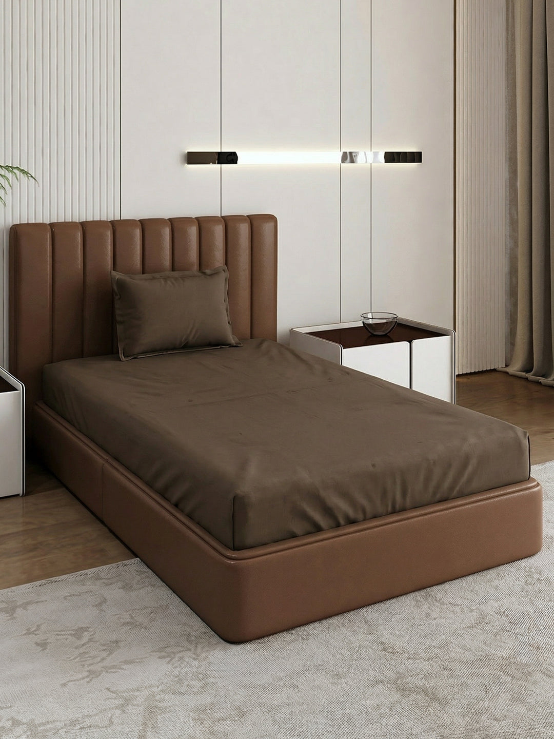 Premium 210 TC Pure Cotton Single Bed Bedsheet with 1 Pillow Cover Classique Casa Solids Collection