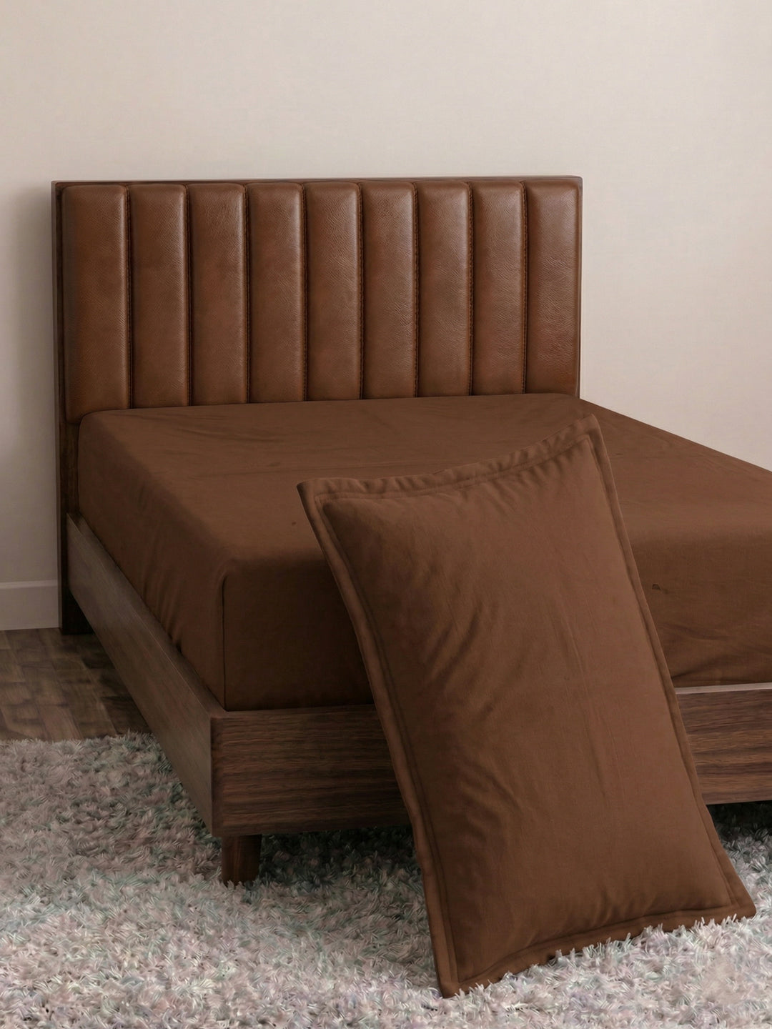 Premium 210 TC Pure Cotton Single Bed Bedsheet with 1 Pillow Cover Classique Casa Solids Collection
