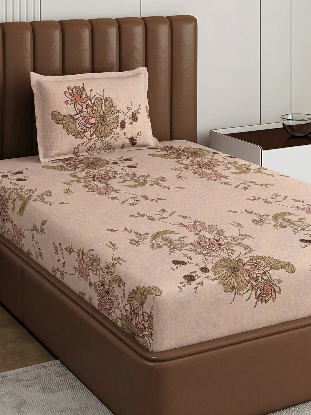 130 GSM Polyester Single Bed Bedsheet with 1 Pillow Cover Decoy Collection