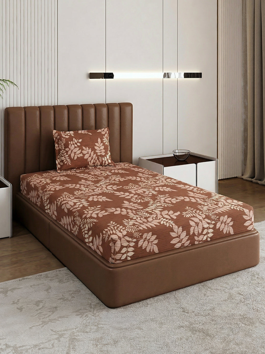 130 GSM Polyester Single Bed Bedsheet with 1 Pillow Cover Decoy Collection
