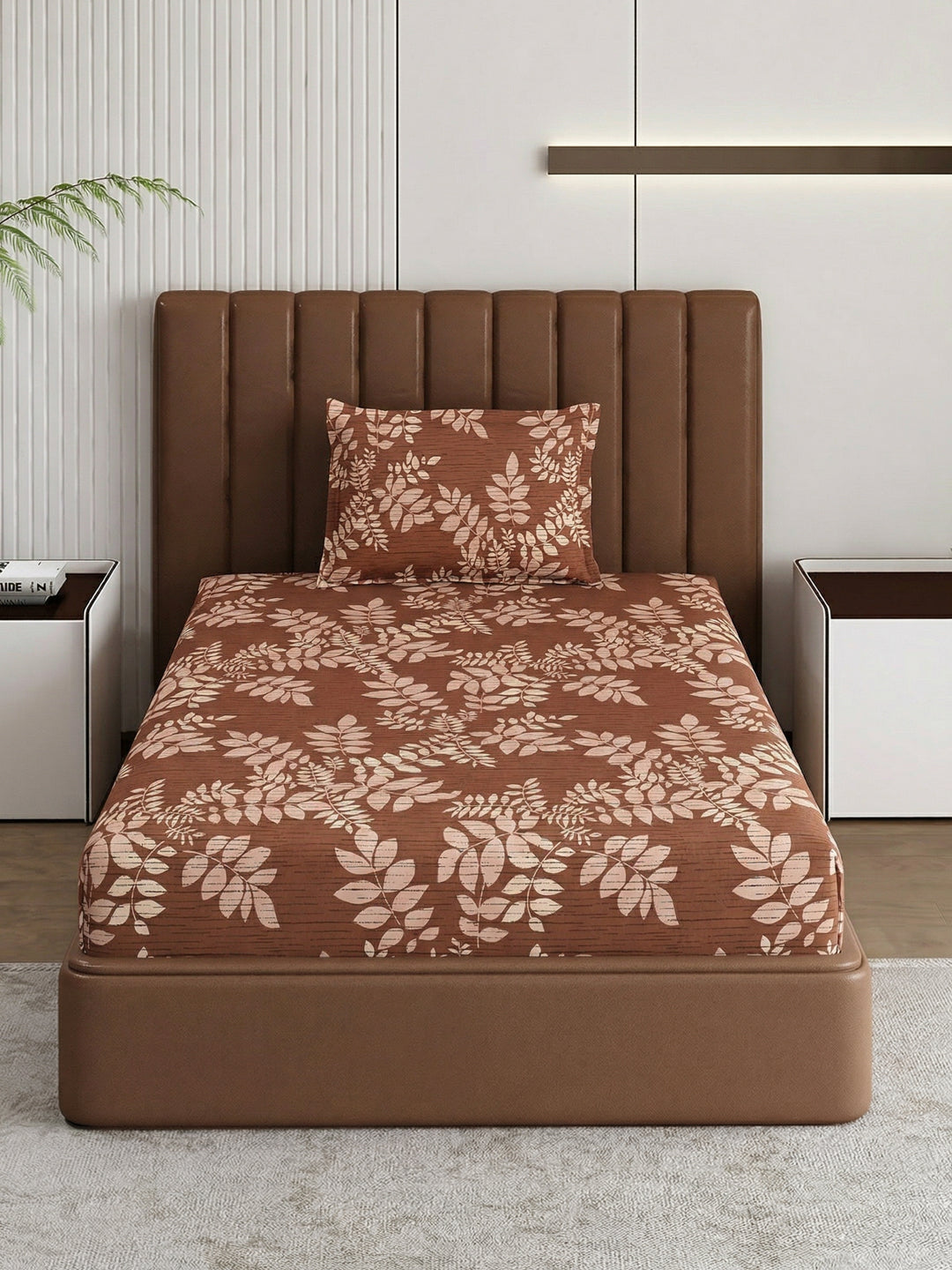 130 GSM Polyester Single Bed Bedsheet with 1 Pillow Cover Decoy Collection