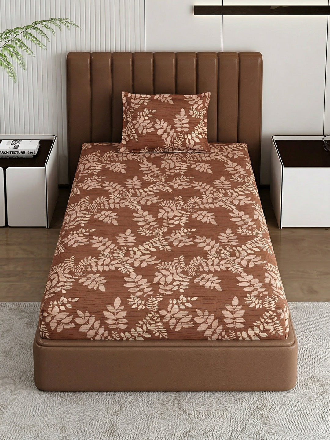 130 GSM Polyester Single Bed Bedsheet with 1 Pillow Cover Decoy Collection