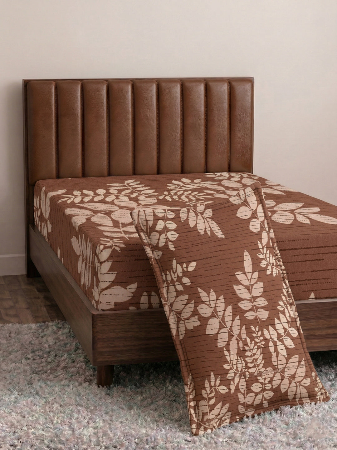 130 GSM Polyester Single Bed Bedsheet with 1 Pillow Cover Decoy Collection