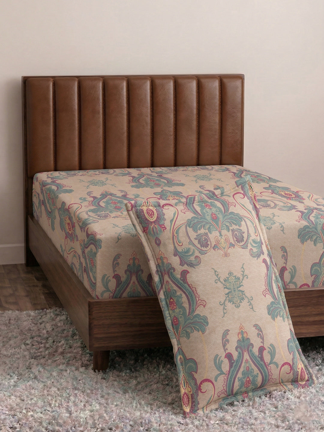 130 GSM Polyester Single Bed Bedsheet with 1 Pillow Cover Decoy Collection