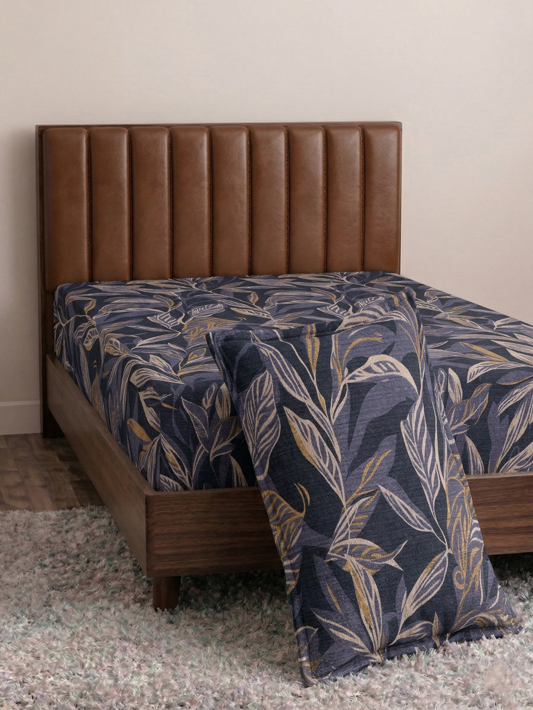 130 GSM Polyester Single Bed Bedsheet with 1 Pillow Cover Decoy Collection