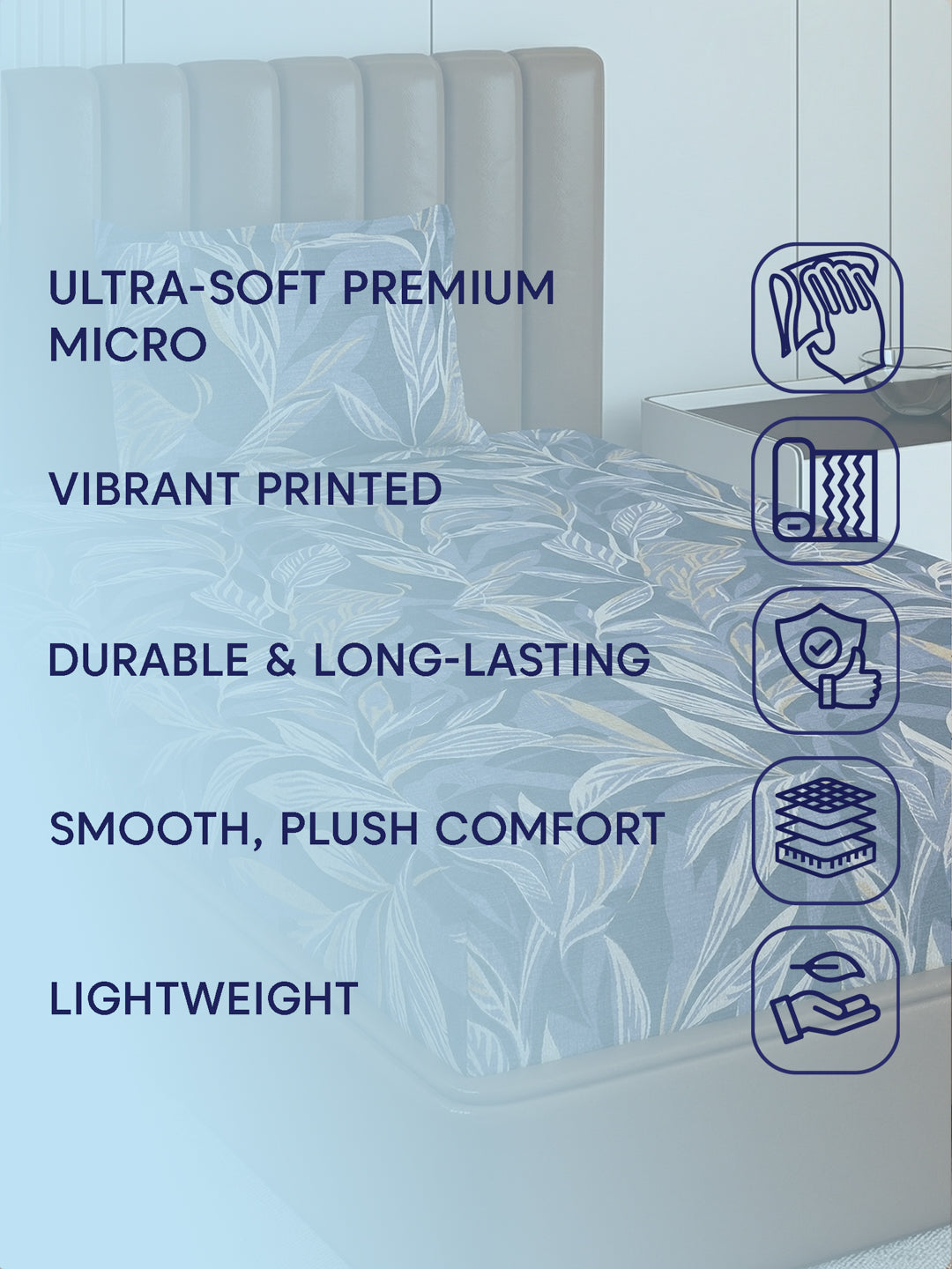 130 GSM Polyester Single Bed Bedsheet with 1 Pillow Cover Decoy Collection