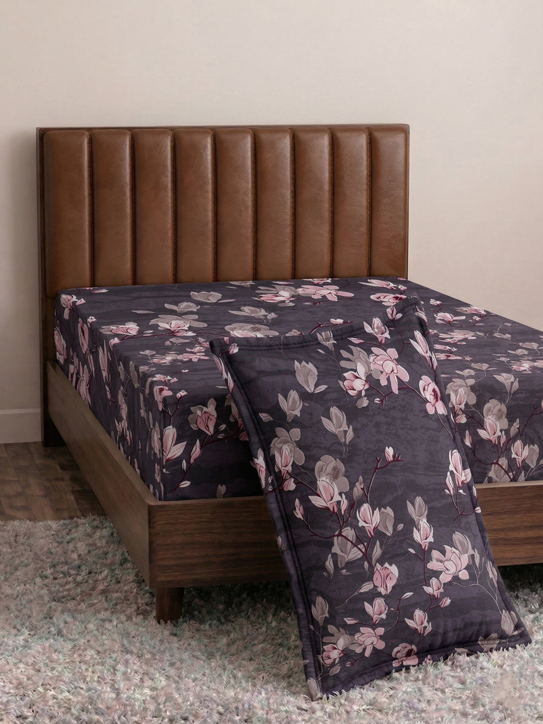 130 GSM Polyester Single Bed Bedsheet with 1 Pillow Cover Decoy Collection