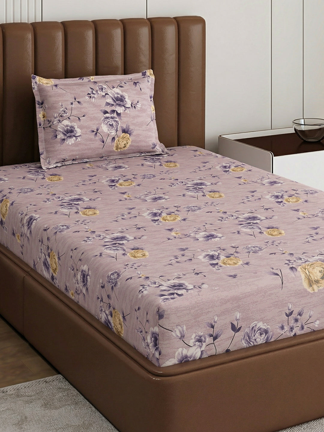 130 GSM Polyester Single Bed Bedsheet with 1 Pillow Cover Decoy Collection